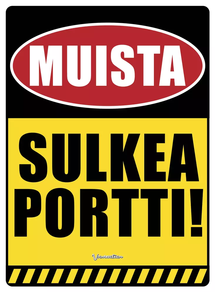 Kyltti Muista sulkea portti! monivärinen - Varoitus- ja huomiokyltit - 053412 - 1