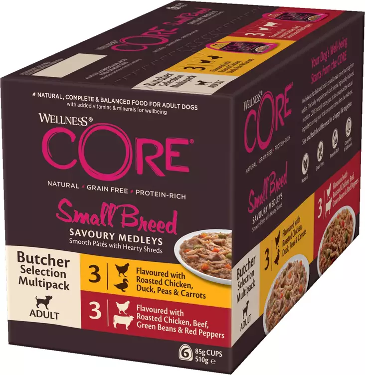 Butcher Multipack 6x85g Savoury Medleys Small Breed CORE - Koiran säilykkeet aikuisille koirille - 055022 - 1