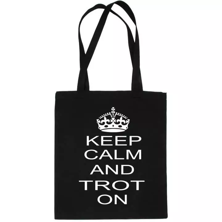 Kangaskassi Keep Calm and Trot On musta Print4U - Ratsastajan asusteet - 056662 - 1