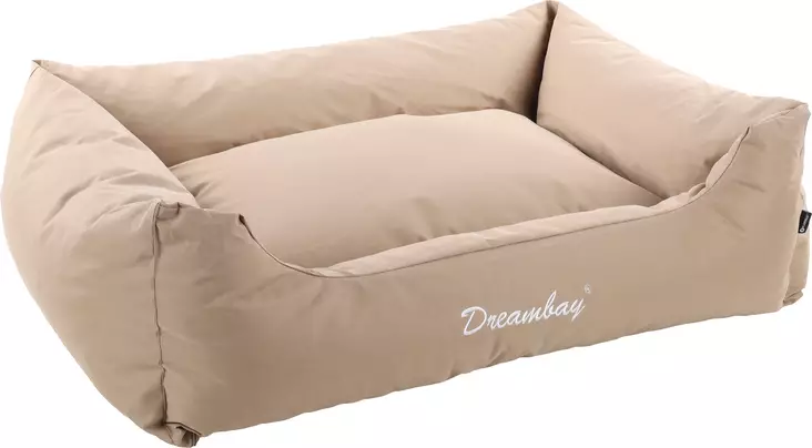 Reunapeti Dreambay Rectangle vettähylkivällä kankaalla 120x95x28cm beige Flamingo - Koiran reunalliset pedit - 057452 - 1