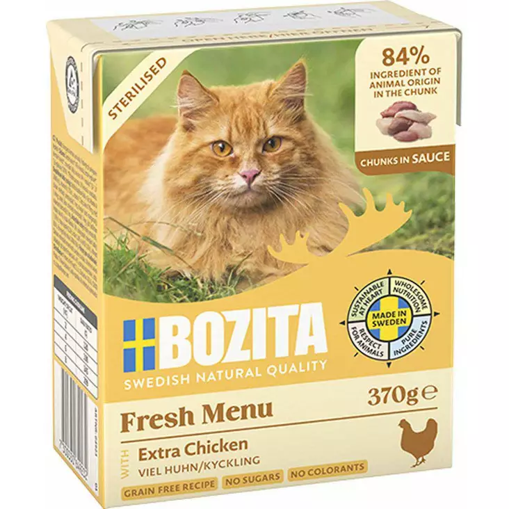 Extra Kana steriloidulle kissalle 370g kastike Bozita Cat - Aikuisten kissojen säilykkeet - 048562 - 1