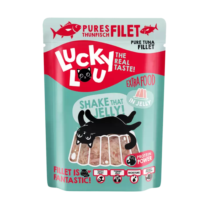 Extra tonnikalafile hyytelö 70g ps Lucky Lou - Aikuisten kissojen säilykkeet - 051092 - 1