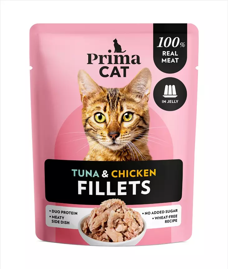 Fillets tonnikala-kana hyytelö 50g PrimaCat - Aikuisten kissojen säilykkeet - 029902 - 2