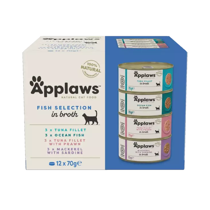 Kalalajitelma liemessä 12x70g tlk Applaws cat - Aikuisten kissojen säilykkeet - 050642 - 1