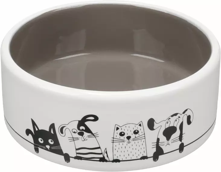 Keramiikkakuppi Ulan 12,5cm 360ml valko-harmaa Flamingo - Koiran keramiikkakupit - 057392 - 1