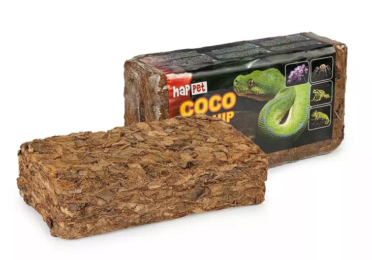 Kookoslastu puristekuutio 500g HapPet - Terraarion tarvikkeet ja kuivikkeet - 059402 - 1