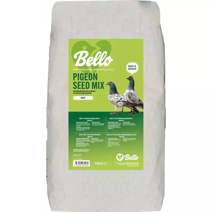 Kyyhkyn täydennysrehu Basic Pigeon seed mix 13kg Bello - Lemmikkilintujen ruoka - 060172 - 1