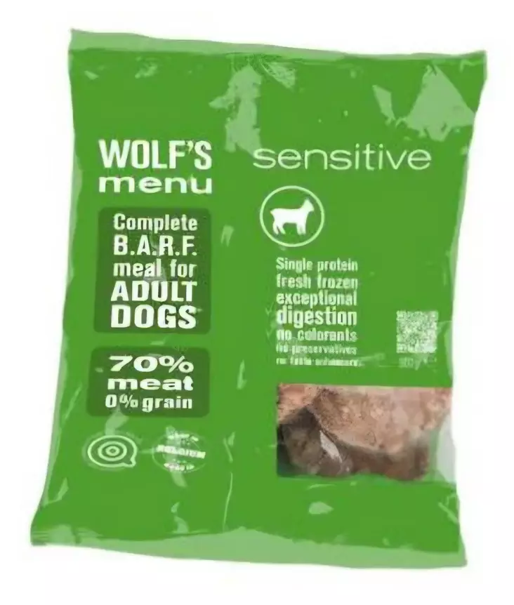 Lammas Sensitive täysravinto 800g pakaste Wolfs Menu - Koiralle pakastelihat ja -elimet - 057872 - 1