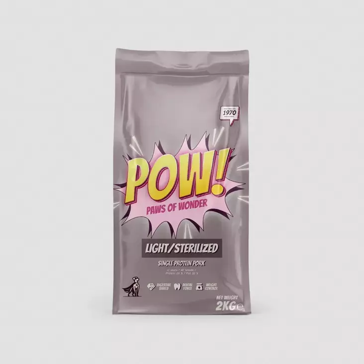 Light / Sterilized single protein pork POW! dog - Koiran kuivaruoat aikuisille koirille - 039352 - 3