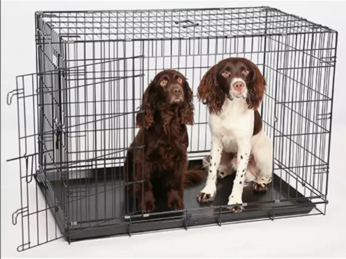 Metallihäkki 108,5x70,5x77,5cm musta Ozami - Koiran metallihäkit - 044952 - 1