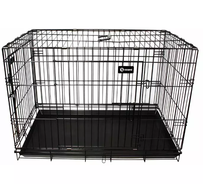 Metallihäkki 124x76x83cm musta Ozami - Koiran metallihäkit - 056302 - 1