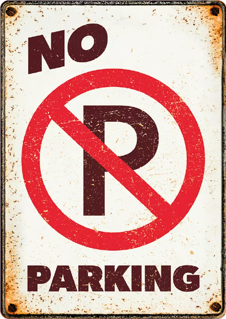 Metallikyltti "No Parking" 21x14,8cm Flamingo - Varoitus- ja huomiokyltit - 059322 - 1
