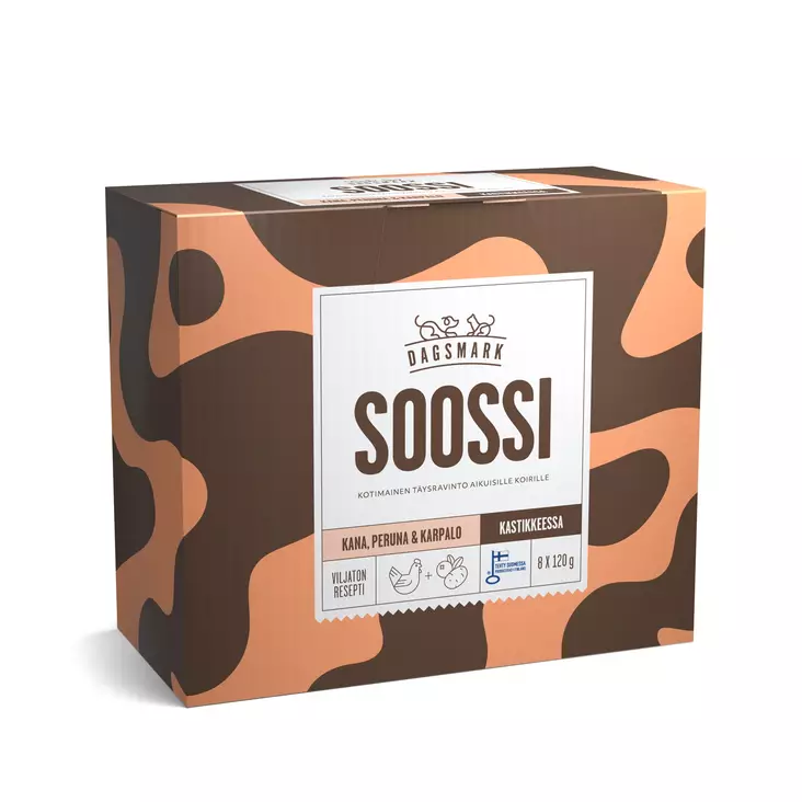 Soossi Kana peruna karpalo 8x120g Dagsmark - Koiran säilykkeet aikuisille koirille - 059992 - 1