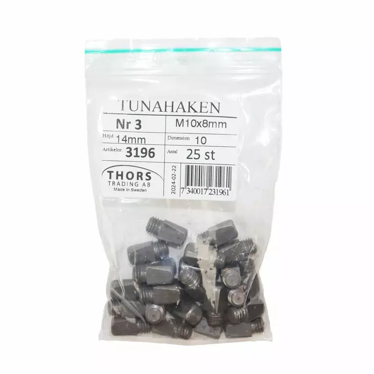 Nurmihokki 14mm 8/M10 Tuna 25kpl - Hevosenkengän hokit ja hokkiavaimet - 046832 - 1