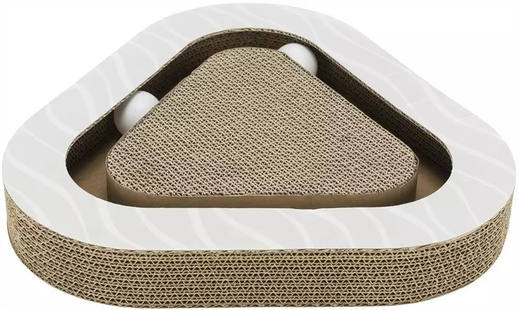 Pallopeli pahvia palloilla37x5cm beige-valkoinen Trixie - Kissan aktivointilelut - 016732 - 1