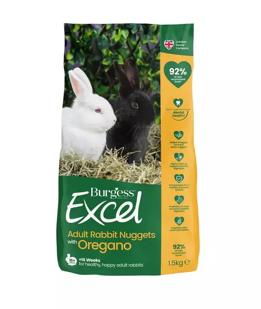 Adult Rabbit Oregano 1,5kg Excel Burgess - Kanin ruoka - 045262 - 1