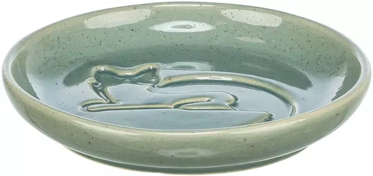 Keraamiikkakuppi 150ml 14,5cm kissankuviolla sini-vihreä Trixie - Kissan keramiikkakupit - 052952 - 1