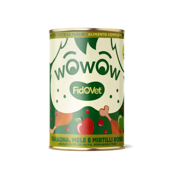 Guinea Fowl with Apples & Cranberries 400g Wowow FidoVet - Koiran säilykkeet aikuisille koirille - 053222 - 1