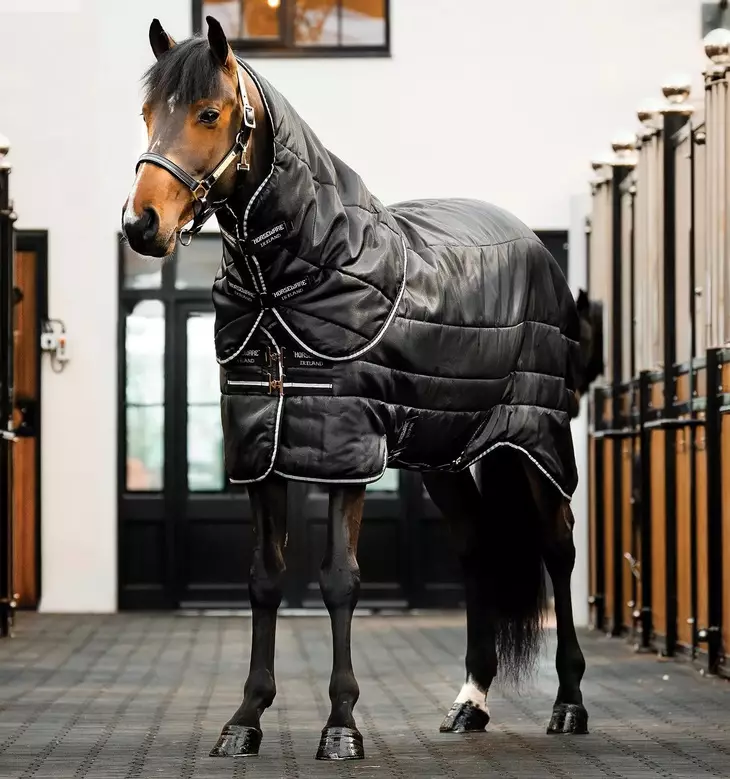 Talliloimi Easy-Layer Stable+ irrotettavalla kaulakappaleella 200g Black/Black & Silver Horseware - Hevosen toppatalliloimet - 059572 - 1