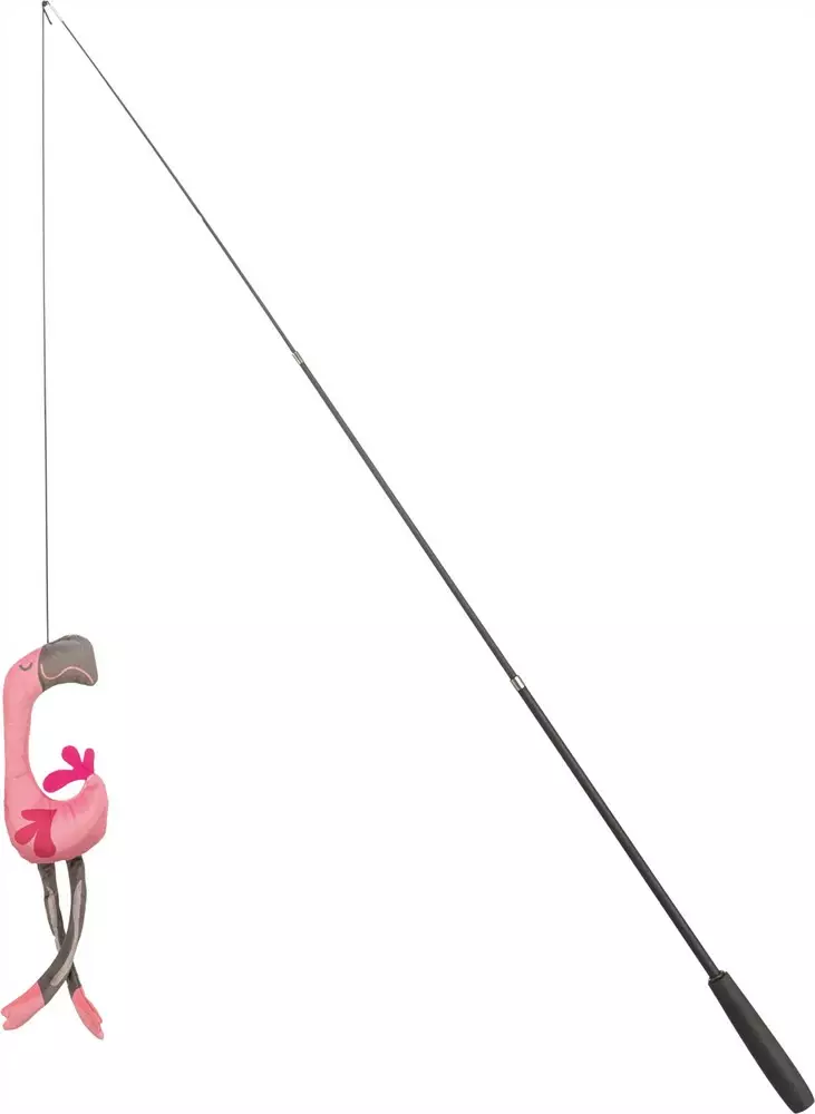 Teleskooppivapa 42-106cm flamingolla Trixie - Kissan huiskat ja onkilelut - 058002 - 1