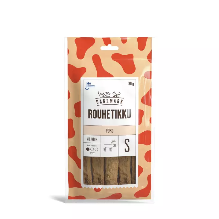 Rouhetikku Poro S 80g 5kpl Dagsmark - Koirien puruluut - 032232 - 2