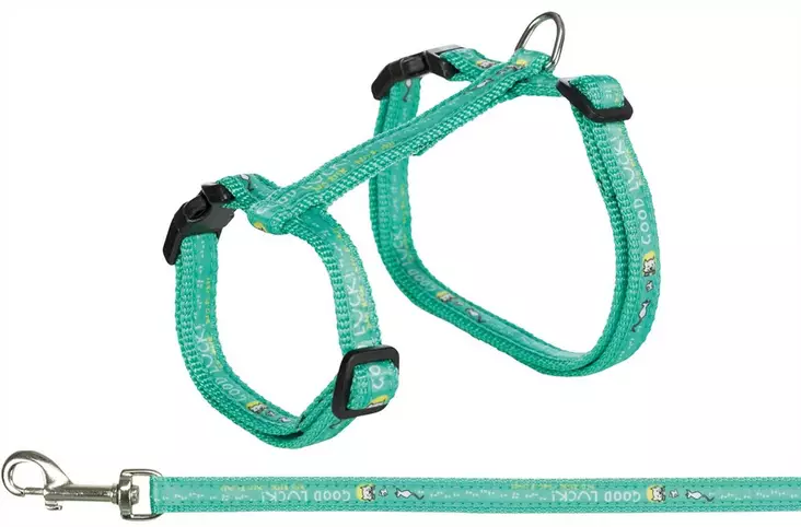 Kissan valjassetti XL Good Luck 34-57x120cm värimix Trixie - Kissan valjaat - 047502 - 1