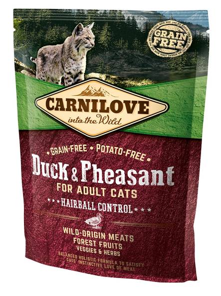 Ankka Fasaani Hairball Carnilove Cat - Kissan kuivaruoat aikuisille kissoille - 031723 - 1