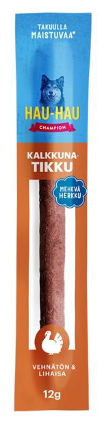 Kalkkunatikku vehnätön 18cm 12g Hau Hau Champion - Koiran herkut ja makupalat - 036753 - 1
