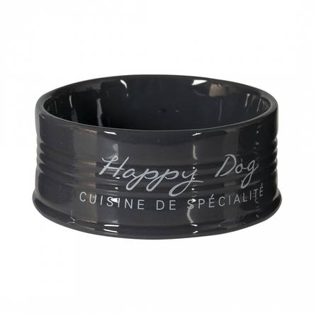 Keramiikkakuppi Happy Dog 10,5cm/300ml tummanharmaa Duvo+ - Koiran keramiikkakupit - 016493 - 1