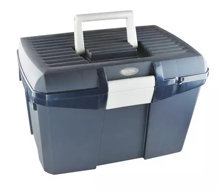 Harjalaatikko 40x27,5x24,5cm navy/harmaa Hippotonic - Hevosen hoitovälineiden säilytys - 048193 - 1