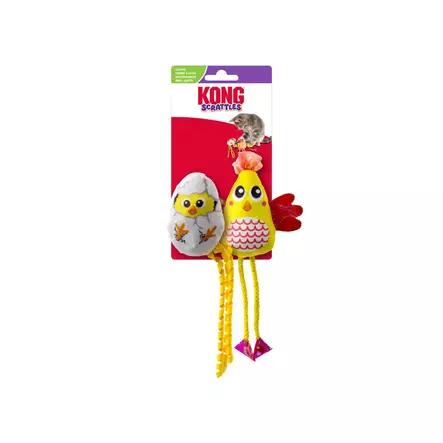 Pehmolelu Scrattles Chicken 2kpl KONG - Kissan pehmolelut - 056763 - 1