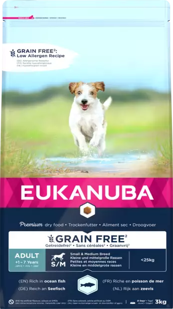 Adult Small/Medium Grain Free Ocean Fish Eukanuba - Koiran kuivaruoat aikuisille koirille - 027123 - 1