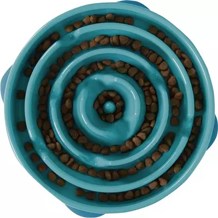 Ahmimisenestokuppi L 28cm turkoosi Slo-Bowl Fun Feeder Outward Hound - Aktivoivat ja ahmimisenesto ruokakupit - 016133 - 2