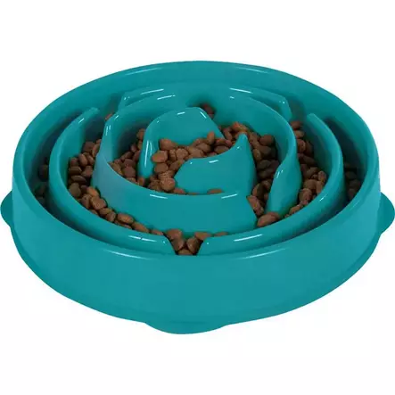 Ahmimisenestokuppi L 28cm turkoosi Slo-Bowl Fun Feeder Outward Hound - Aktivoivat ja ahmimisenesto ruokakupit - 016133 - 1