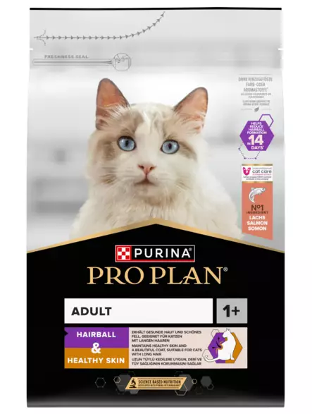 Hairball & Healthy Skin salmon 3kg cat adult 1+ Pro Plan - Kissan kuivaruoat aikuisille kissoille - 011433 - 4