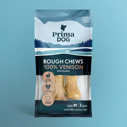 Täyteluu riista / peura M 2kpl 12cm 76g Rough Chews PrimaDog - Koirien puruluut - 056333 - 1
