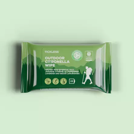 Ihmisten hyönteispyyhe Citronella 20kpl Tickless - Koiraurheilijan asusteet - 058023 - 2