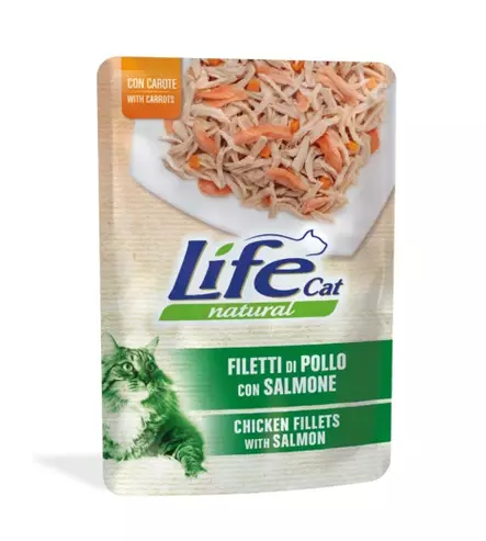 Kanafile Lohi porkkana 70g pss LifeCat - Aikuisten kissojen säilykkeet - 044633 - 1