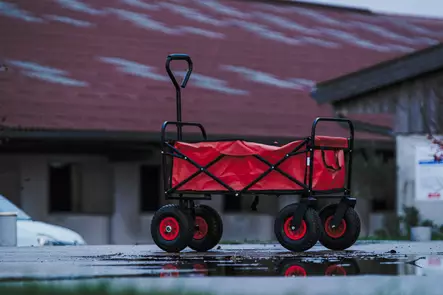 Kuljetuskärry ilmatäytteisillä renkailla puna-musta Hippotonic - Koiran kärryt ja trolleyt - 055123 - 1