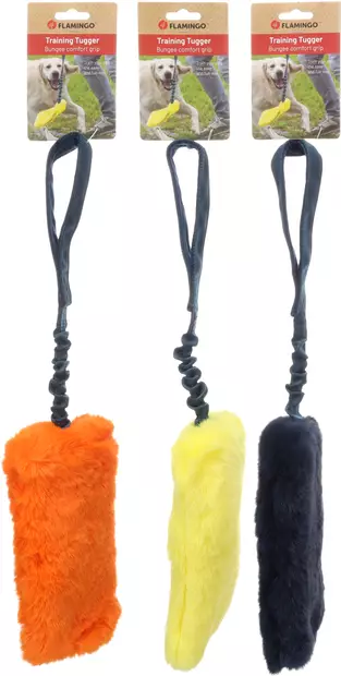 Plyyshipatukka Fauxtra Chaser joustokahvalla 55x12cm värimix Flamingo - Koiran pehmolelut - 055503 - 2