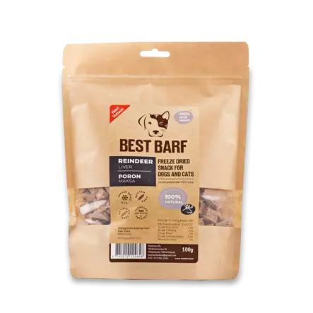 Poron maksa 100g Best Barf - Koiran herkut ja makupalat - 045453 - 1