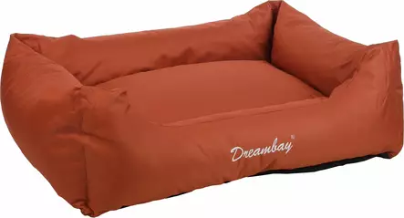 Reunapeti Dreambay Rectangle vettähylkivällä kankaalla 100x80x25cm terracotta Flamingo - Koiran reunalliset pedit - 057413 - 1