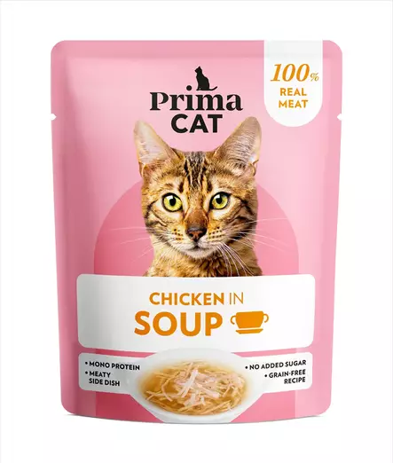 Soups kananlihaa liemessä 40g PrimaCat - Aikuisten kissojen säilykkeet - 029903 - 2