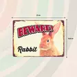 Metallikyltti "Beware! Rabbit" 21x14,8cm Flamingo - Varoitus- ja huomiokyltit - 059333 - 2