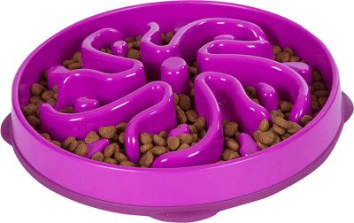 Ahmimisenestokuppi Slo Bowl muovia 28cm L lila Fun Feeder Outward Hound - Aktivoivat ja ahmimisenesto ruokakupit - 013603 - 1