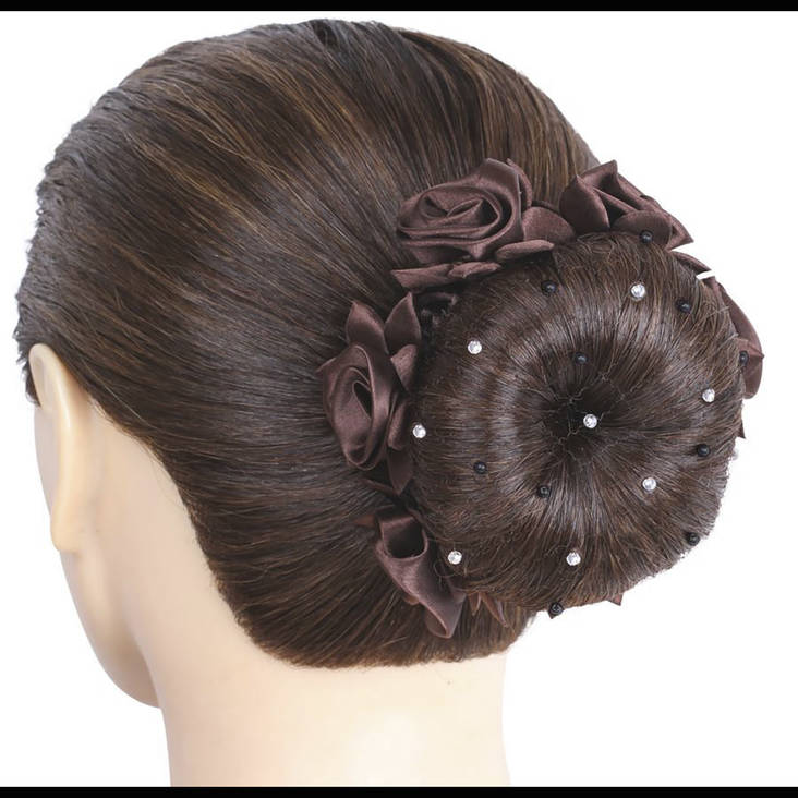 Hiusverkko ruskea mustat helmet/ kristallit SD Design - Ratsastajan asusteet - 030823 - 1