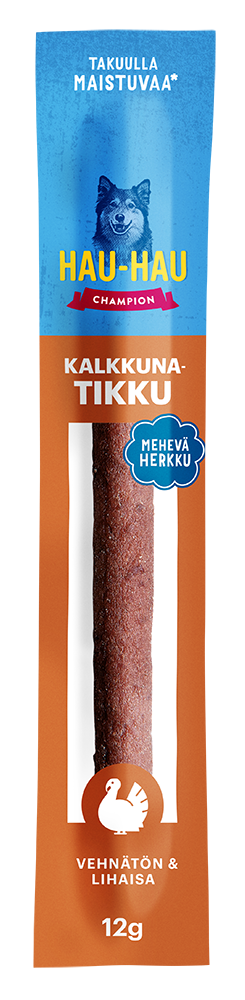 Kalkkunatikku vehnätön 18cm 12g Hau Hau Champion - Koiran herkut ja makupalat - 036753 - 1