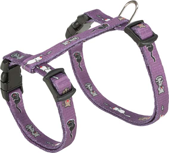 Kissanvaljassetti Junior kissakuvio/värimix Trixie - Kissan valjaat - 015373 - 1