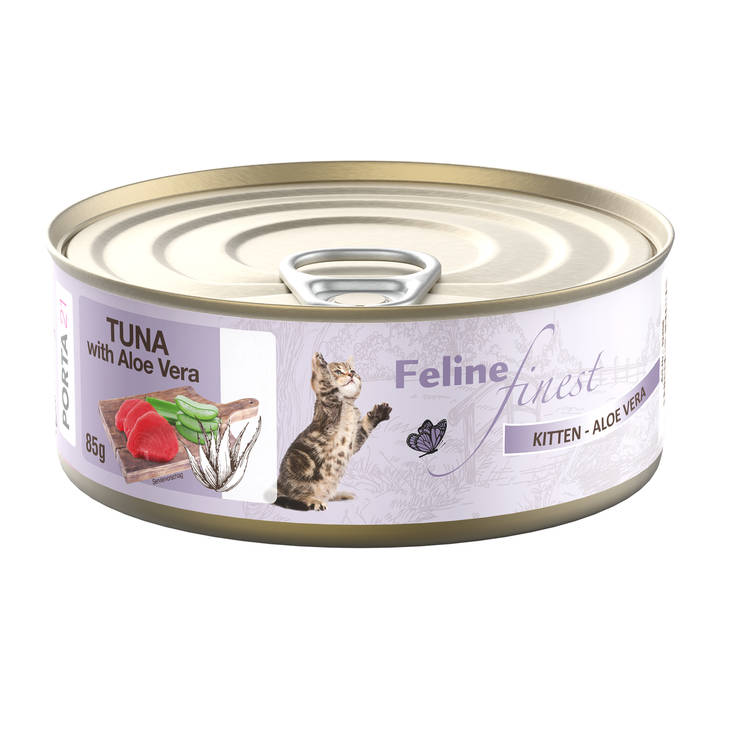 Kitten Tonnikala Aloe Vera 85g hyytelö Feline Finest Porta21 - Kissanpennun säilykkeet ja kasvatusruoat - 037533 - 1