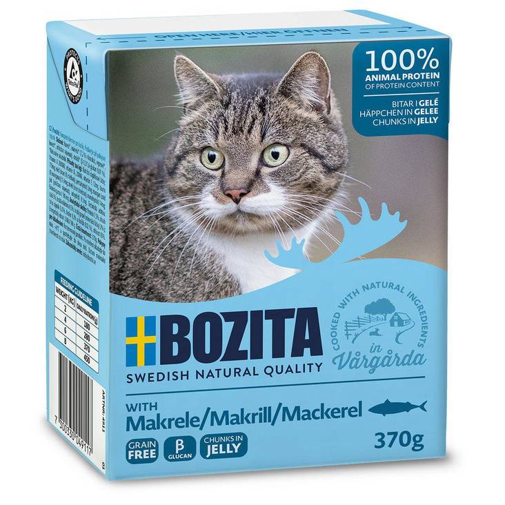 Makrilli 370g geeli Bozita Cat - Aikuisten kissojen säilykkeet - 004533 - 2